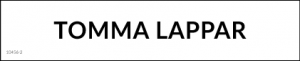 Magnetisk rubrik med texten "Tomma Lappar"